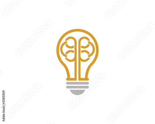 Bulb and tree with gold line art