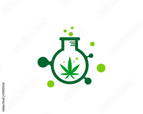 bottle laboratory with cannabis inside