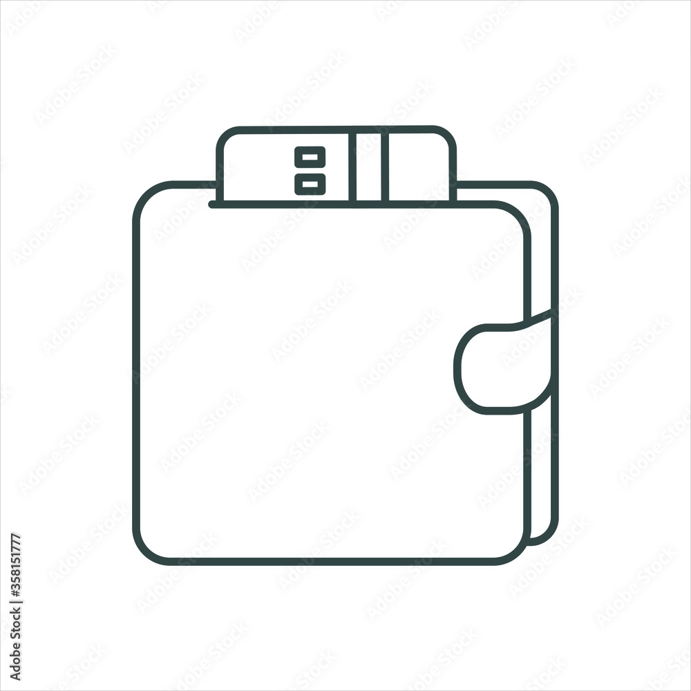 wallet with cards for payment, line icon wallet with cards for payment, line icon