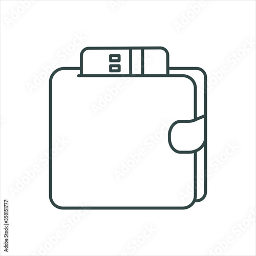 wallet with cards for payment, line icon