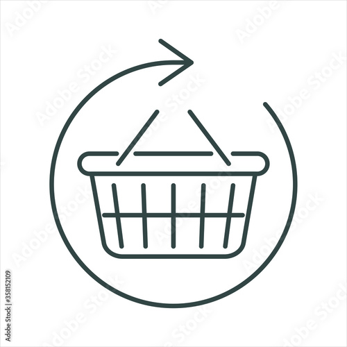 return or exchange of goods, line icon