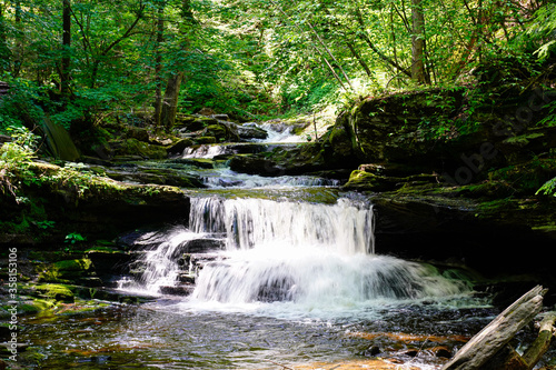 Beautiful waterfall at Rickett s Glen State Park in Pennsylvania.