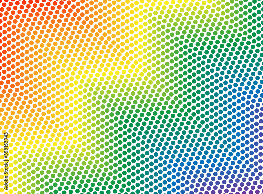 LGBT flag in the form of circles in rainbow colors. Template design, vector illustration. Gay pride textile background. Stock vector illustration