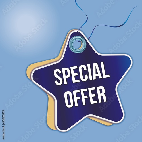 Special offer tag. labels, Price tags Vintage Style Design for business and e-commerce. Label price tag in the form of a paper star. Bright, beautiful vector image for any of your projects.