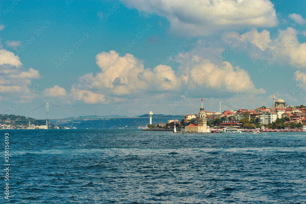 view of the sea and istanbul city