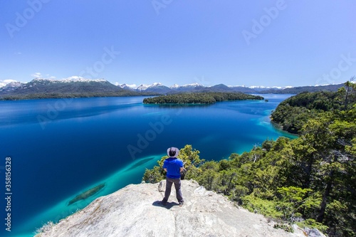 Brazo Norte landscape of Nahuel Huapi Lake in Villa La Angostura, Patagonia Argentina © Paula