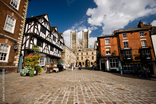 A view of the Cathedral from Castle Square, Lincoln, Lincolnshire, UK -August 2009 photo