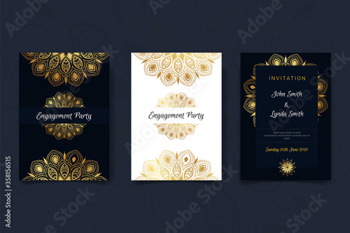 Invitation Card template with luxury mandala design