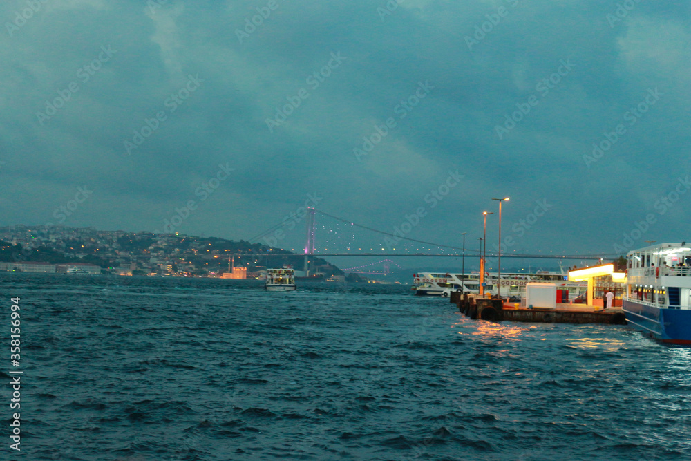 Night view of Istanbul Bosphorus