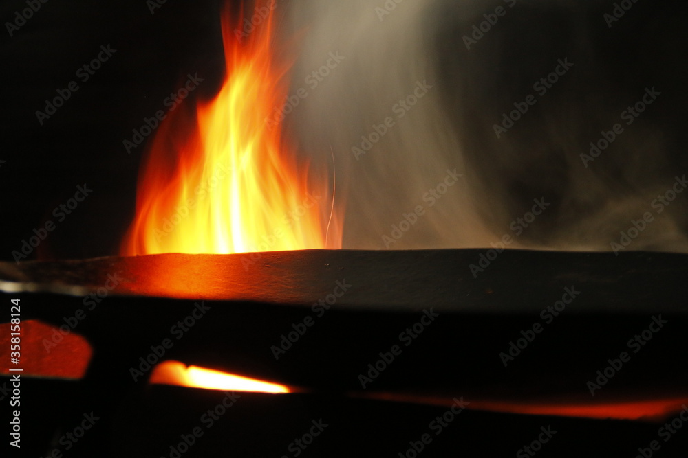 fire in the fireplace fire in the fireplace