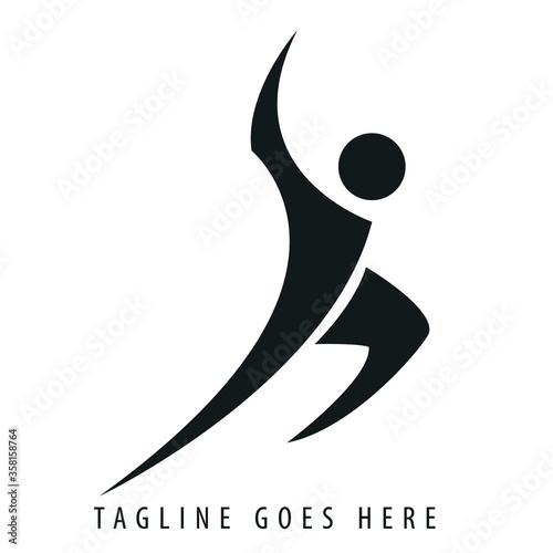 Runner logo vector isolated on white background