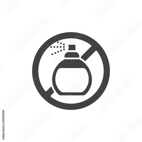 No artificial fragrances glyph black icon. Label for cosmetic natural product sign. Perfume bottle emblem. Chemical free. Pictogram for web page, mobile app. UI UX GUI design element