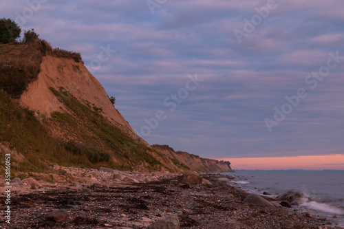 scenic soft cliff coast at dawn
