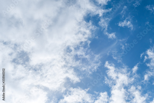 Blue sky with white clouds. Nature. Sky.