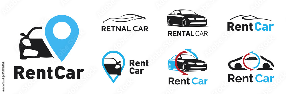 Vector logo for a car rental company - obrazy, fototapety, plakaty 