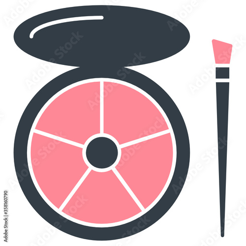 Makeup Shades Feminie Beauty Fashion Product Concept Vector Icon Design With Brush 