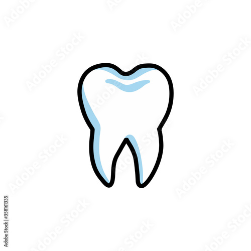 tooth doodle icon, vector illustration