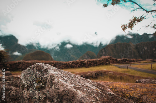 Rock in the field of inca city