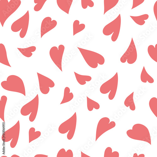Heart, abstract, seamless pattern. Vector. For the design of paper, textile.