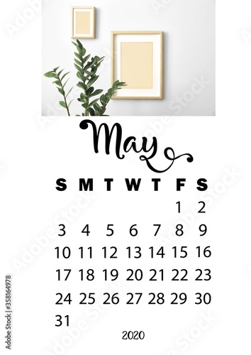 Design of May 2020 calendar