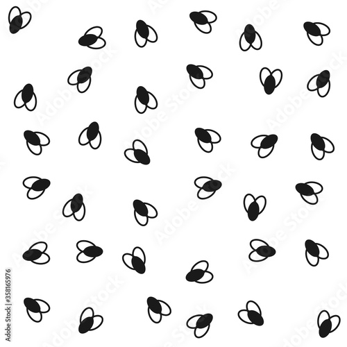 Flies pattern. Black and white. Small bugs tile pattern. Vector illustration