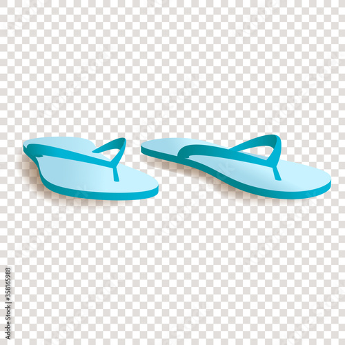 Beach slippers 3d realistic eps 10