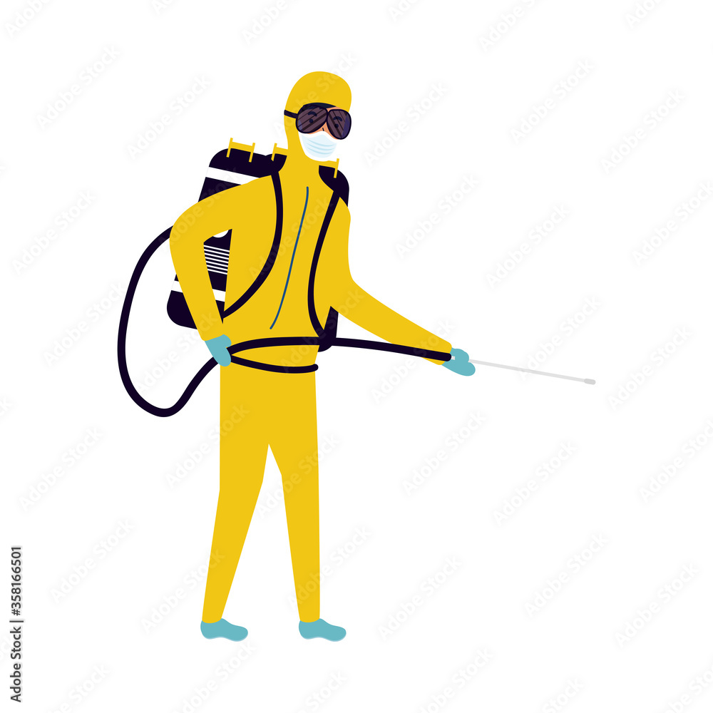 Man with protective suit vector design