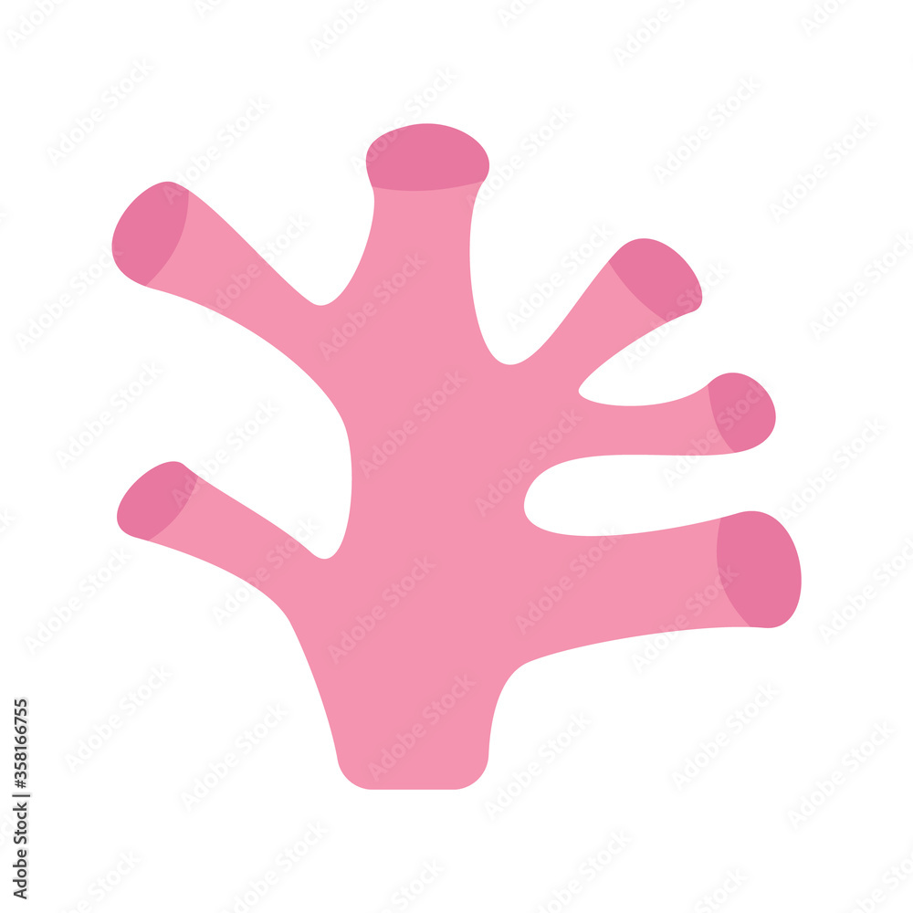 Vector illustration of a piece of pink coral. Simple, flat, kawaii style. Vector illustration of a piece of pink coral. Simple, flat, kawaii style.