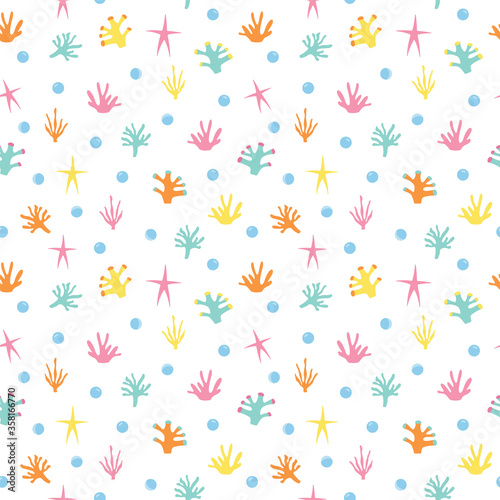 Vector seamless pattern of colorful coral.