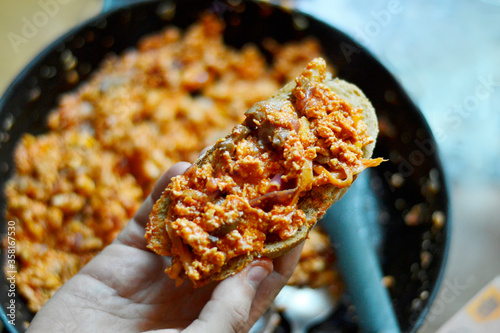 tofu scramble with oyster mushrooms