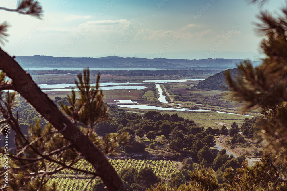 The ponds of the Narbonne plain and the canal de la robine The ponds of the Narbonne plain and the canal de la robine