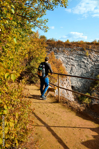 man enjoying view in nature