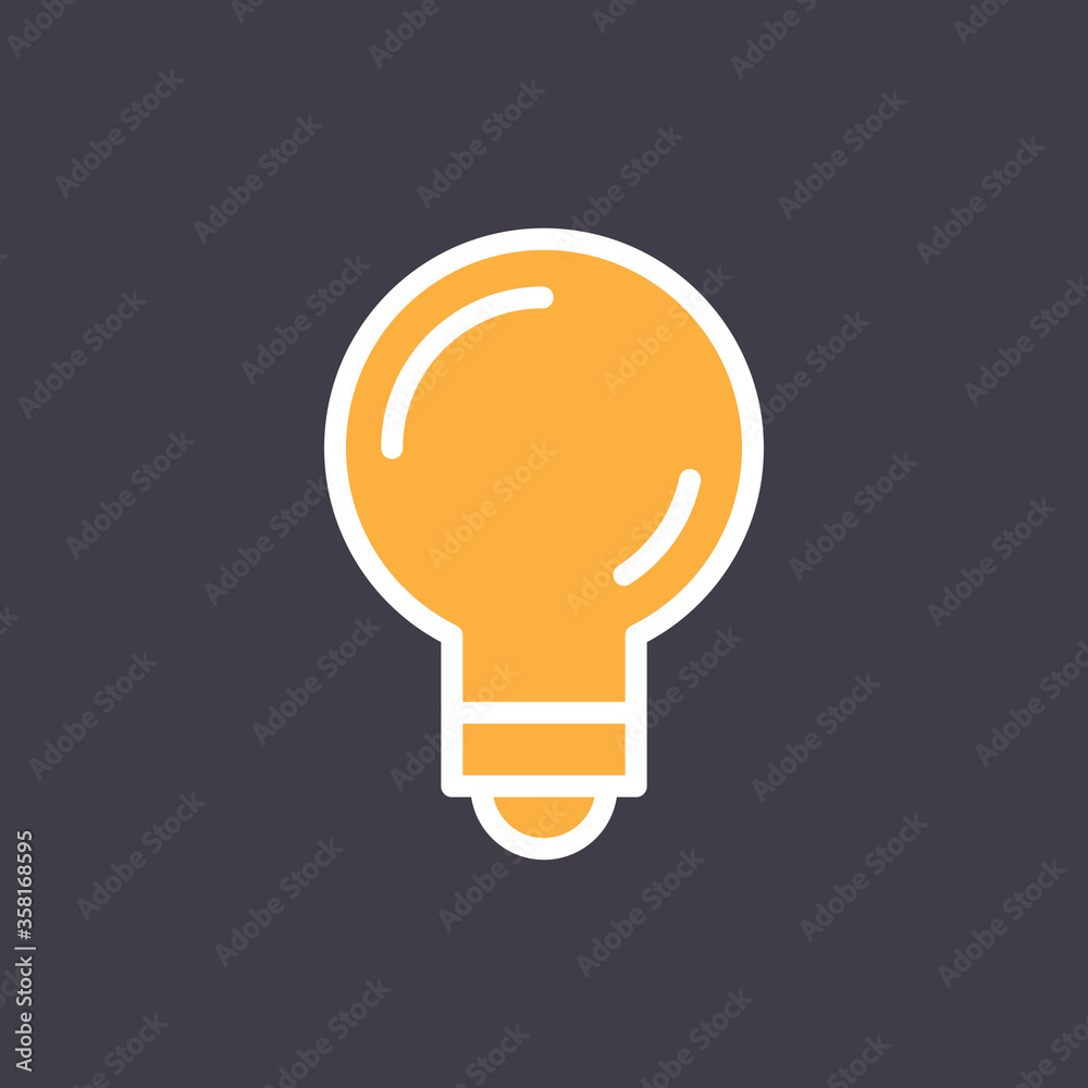 Electric lamp light bulb vector icon. Idea symbol. Electric lamp light bulb vector icon. Idea symbol.