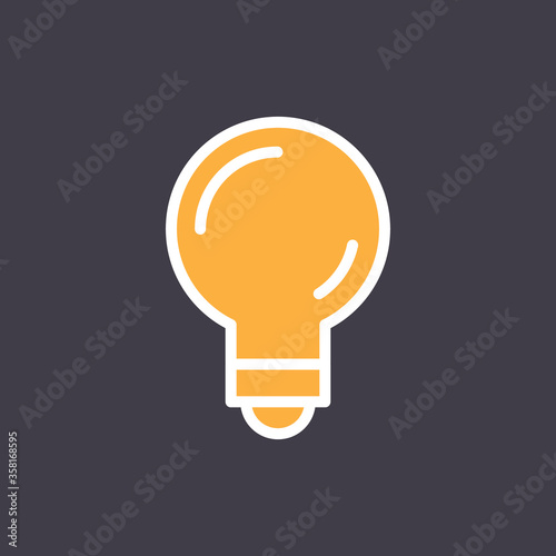 Electric lamp light bulb vector icon. Idea symbol.