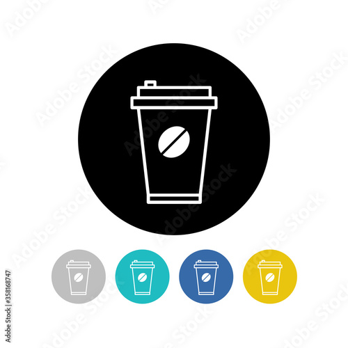 take away coffee cup vector icon, vector color illustration