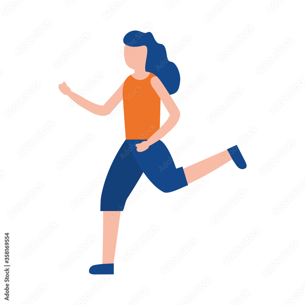 Woman avatar running vector design Woman avatar running vector design