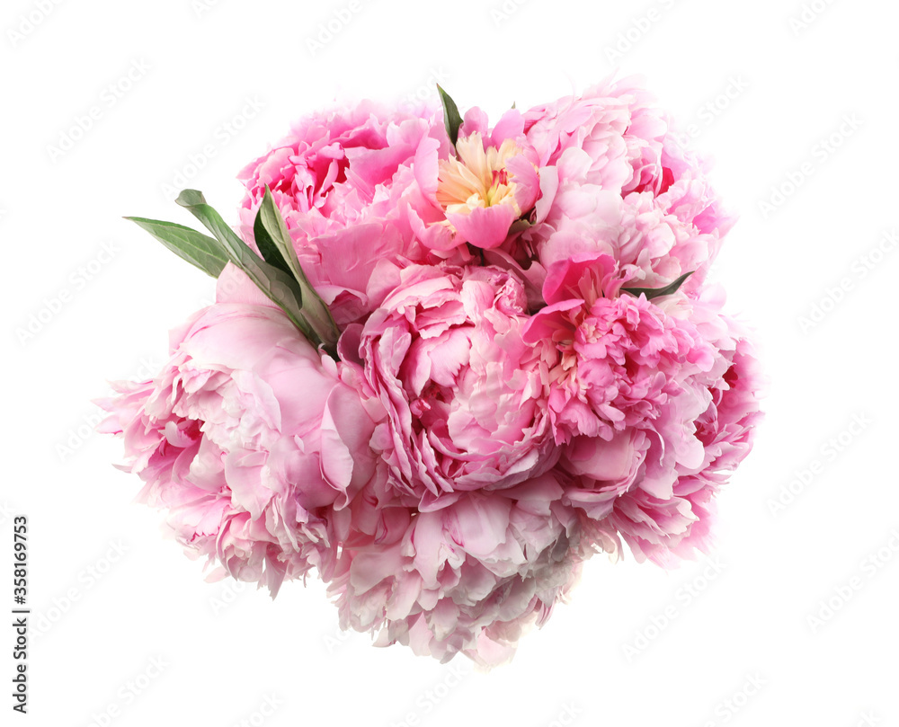 Bouquet of beautiful peonies on white background Bouquet of beautiful peonies on white background