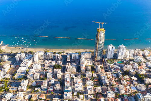 High-rise building construction site ay Limassol seafront. Cyprus photo