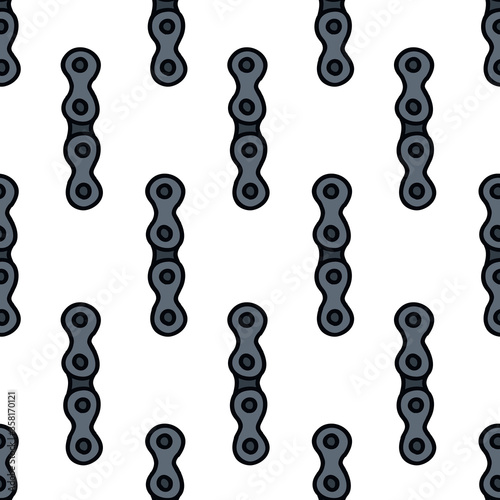 Motorcycle parts seamless pattern, vector hand draw illustration