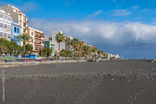 Boulevard Avenida Maritima and the beach Playa del Malecon on La Palma, Canary Islands