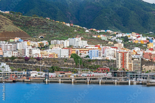Santa Cruz harbor with the avenue Avenida los Indianos on La Palma, Canary Islands photo