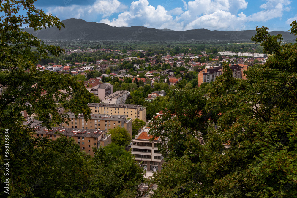 Fototapeta premium view of the old town of Ljubljana