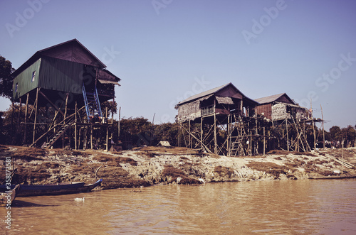 Tonle sap lake houses in Cambodia