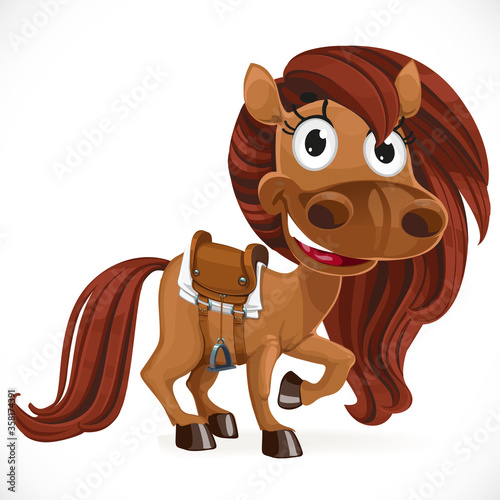 Cute cartoon baby horse