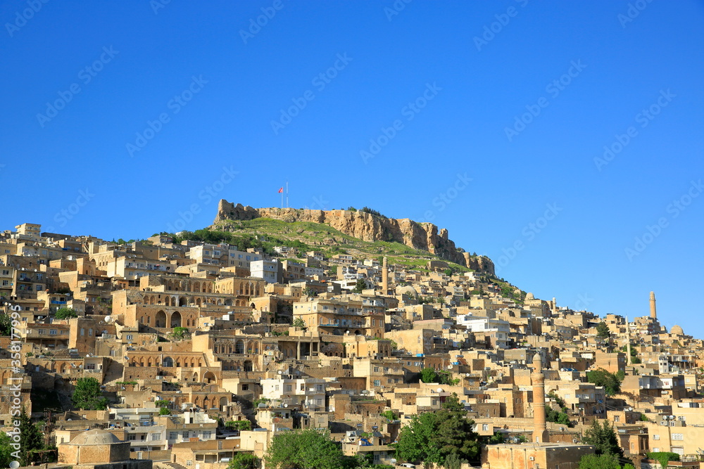 Historic city Mardin. Turkey - View of old Mardin with stone houses.