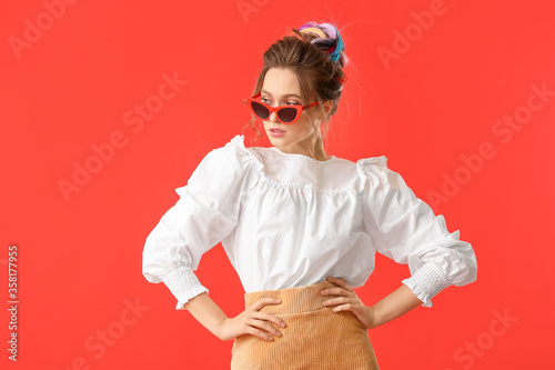 Beautiful young woman with ...