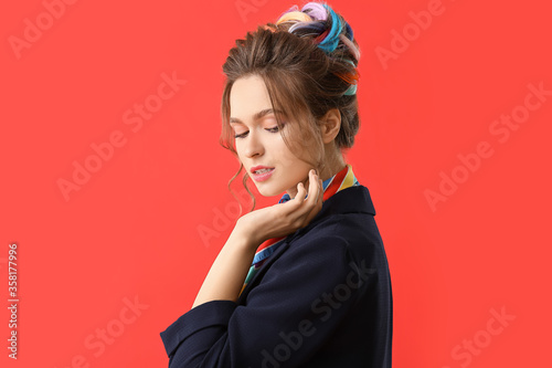 Beautiful young woman with ...