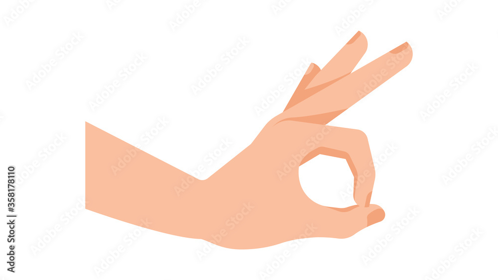 Gesture All right. Everything is ok sign over white background. No problem symbol. Zero gesture by hand. Human white skin hand, isolated vector. Gesture All right. Everything is ok sign over white background. No problem symbol. Zero gesture by hand. Human white skin hand, isolated vector.