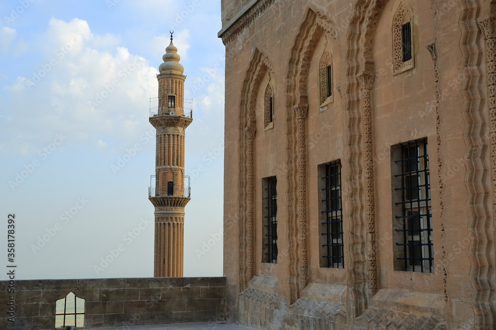 Old city Mardin. Turkey - View of the original cut stone structures and minarets that survived to date with its excellent structure. These structures are about 500 years old.
