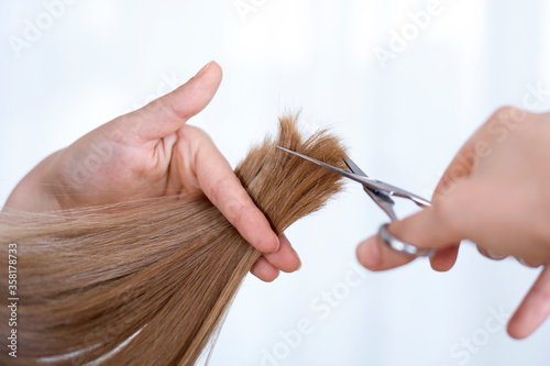 woman hairdresser haircut